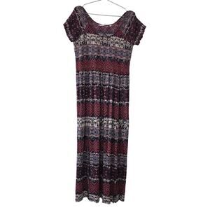 Soft Surroundings Boho Maxi Dress Multicolor Tribal Print Women Size XL Rayon